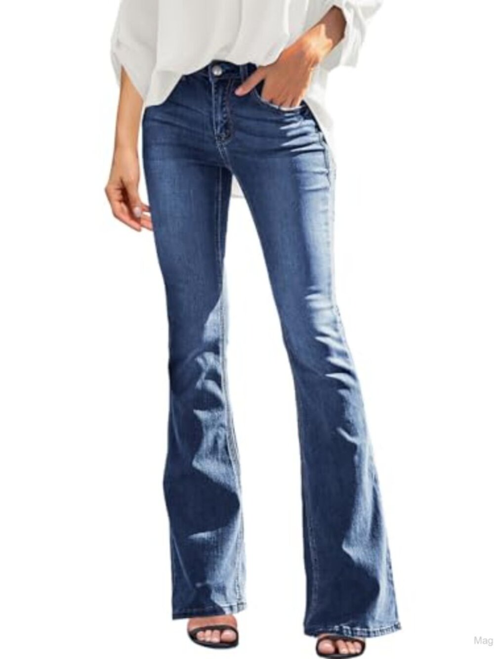 High Waisted Bell Bottom Bootcut Jeans Stretchy Cotton Blend Flare Denim Pants